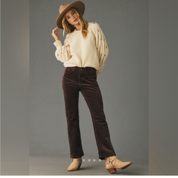 Pilcro Denim - NWT Anthropologie Pilcro The Yaya Mid-Rise Corduroy Crop Flare Jeans size 29